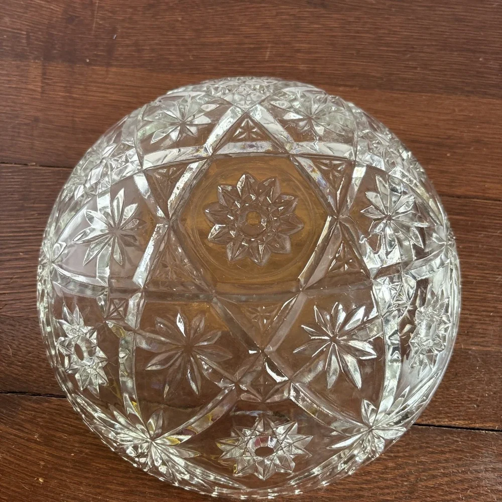 EAPC - Anchor Hocking - Star of David - Cut Glass Serving Bowl 10 1/2
